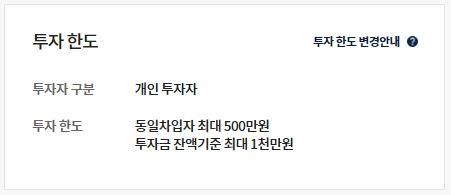 p2p투자 한도