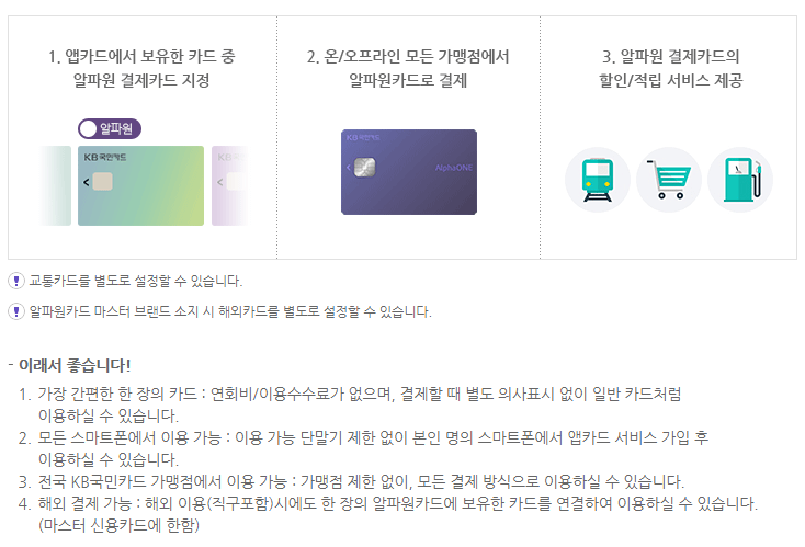 알파원 카드 이용방법