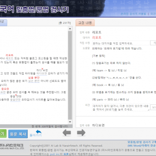 오타 맞춤법 검사 결과
